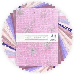 Aromoty A4 Scrapbook Paper Set 30 Sheets Vintage Journal Craft Collage Kit